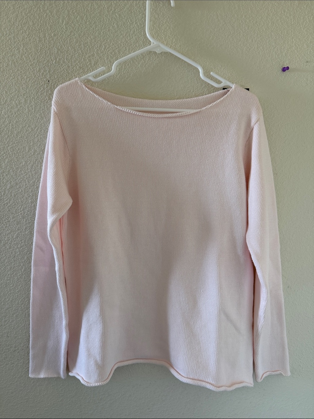 Brandy melville pink wide neck Martha cotton sweater
